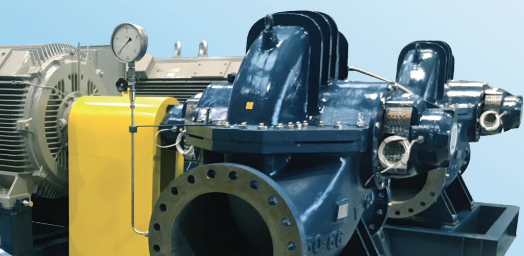 MEHU split case pumps blue